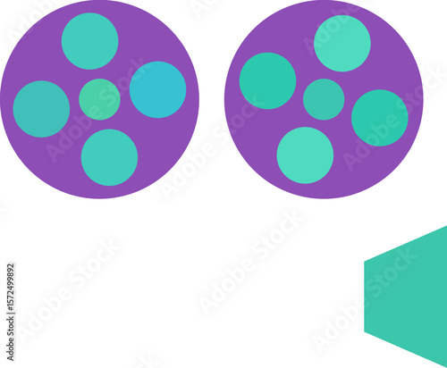 movie roll or camra roll vector monogram logo template
