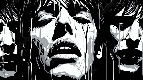 Mental health. Young people in a state of depression and despair