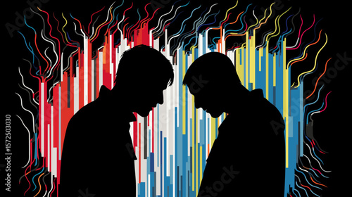 Mental health. Young people in a state of depression and despair