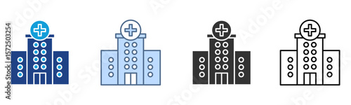 Hospital Icon Set Multiple Style Collection