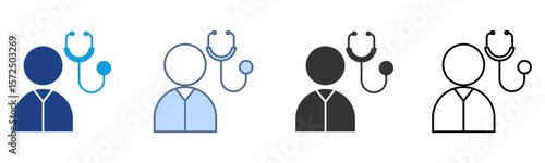 Doctor Icon Set Multiple Style Collection