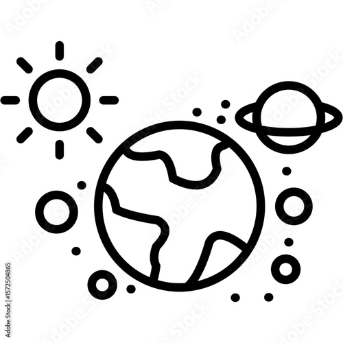 Planet line icon