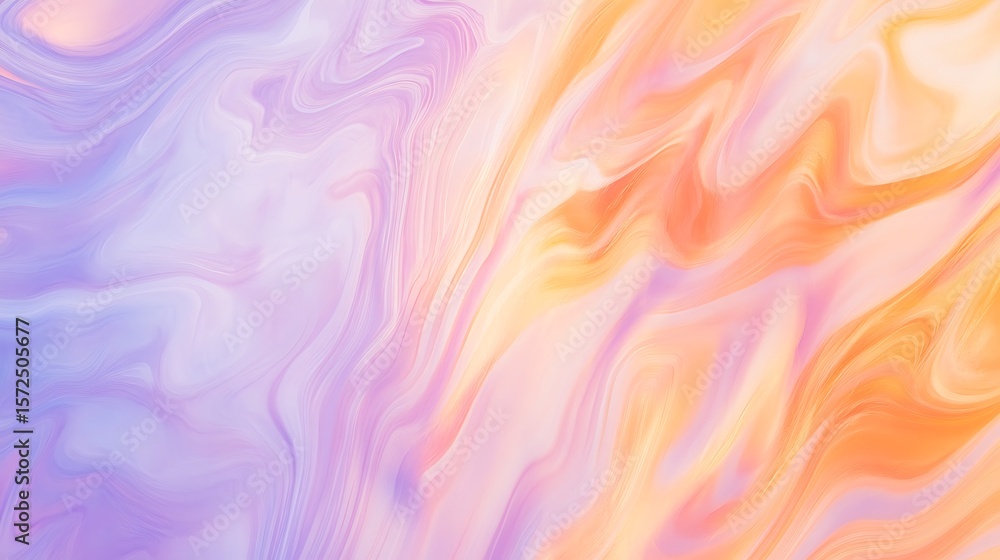 Fototapeta premium Abstract swirling pastel colors of lavender purple and warm orange
