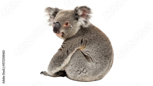 Photography Adorable koala sitting on transparent background