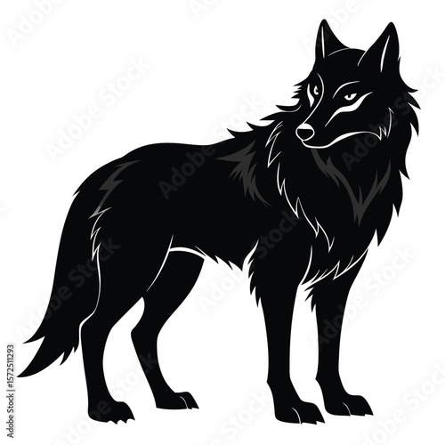 Black silhouette of a wolf