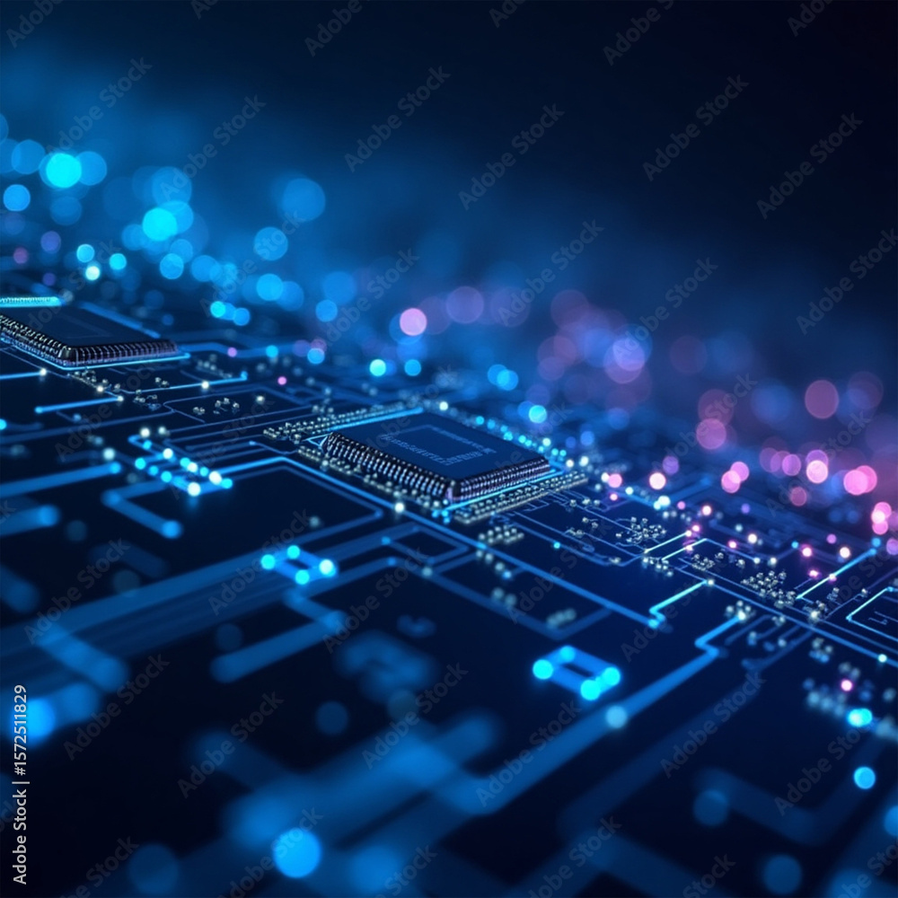 Obraz premium Futuristic Technology Background – AI Generated