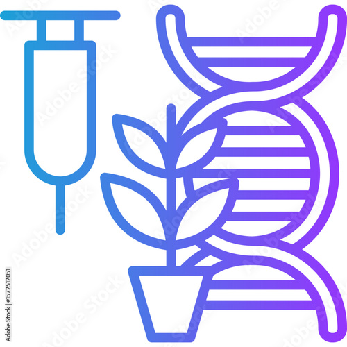 Genetic Modification line gradient icon
