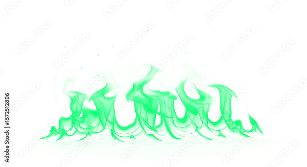 Obraz premium Abstract Green Flames Design Element.