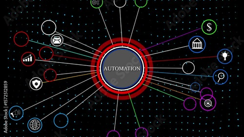 Wallpaper Mural Business, Technology, Internet and network concept. Automation Software Technology Process System white color icon and black background. Torontodigital.ca