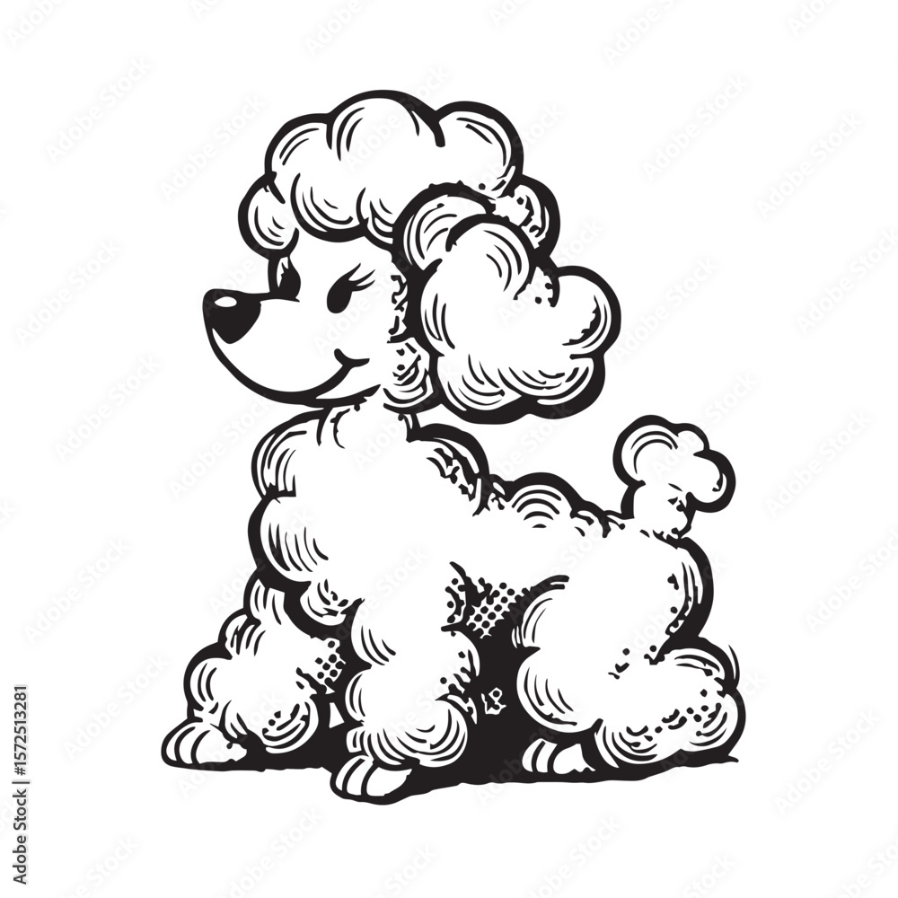 Fototapeta premium A whimsical cartoon lion vector illustration with an abstract floral background perfect for children's coloring books