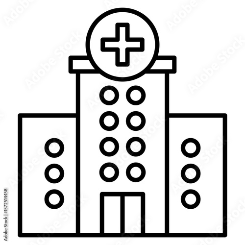 Hospital Outline Icon Element For Design