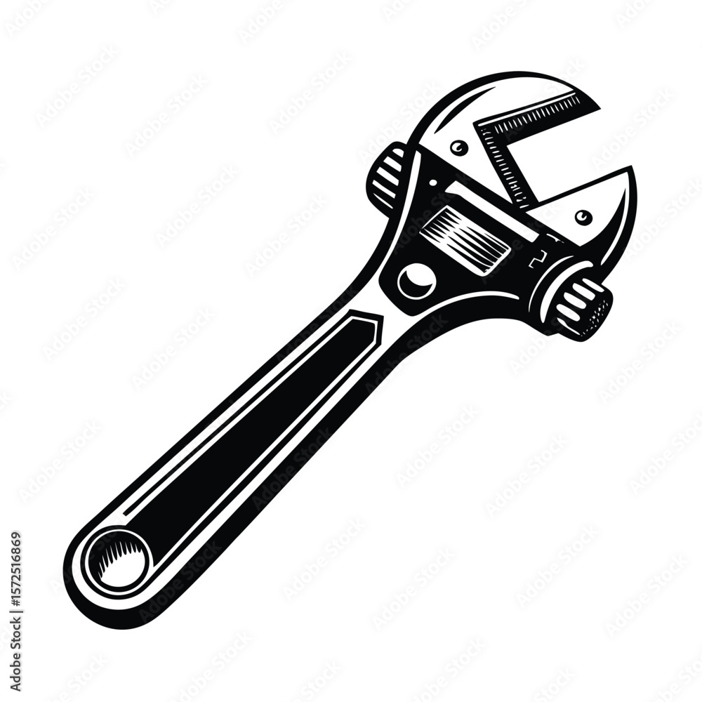 Obraz premium Adjustable wrench tool hardware mechanical