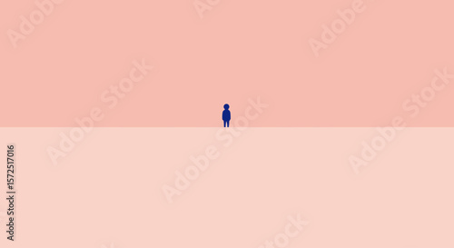 Solitary Figure on a Minimalist Landscape