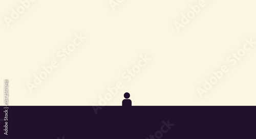 Minimalist Figure in a Vast Expanse