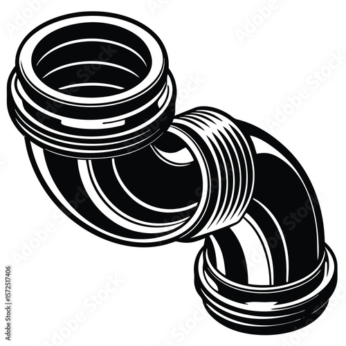 Black elbow pipe connector plumbing industrial