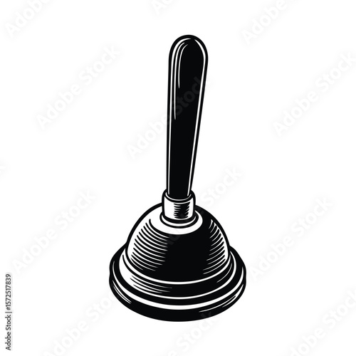 Black plunger with wooden handle toilet plunger bathroom plunger