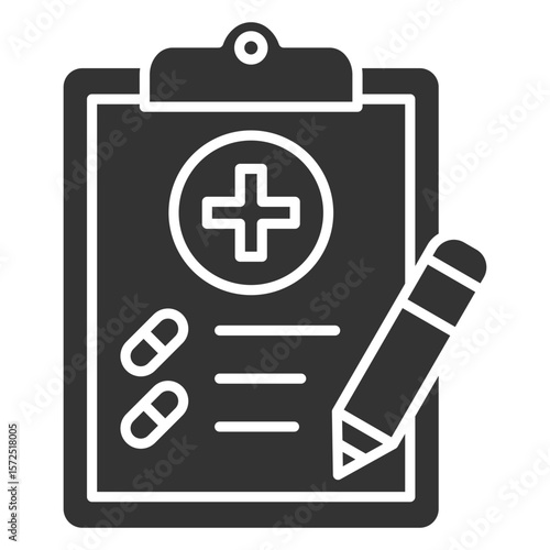 Prescription Glyph Icon Element For Design