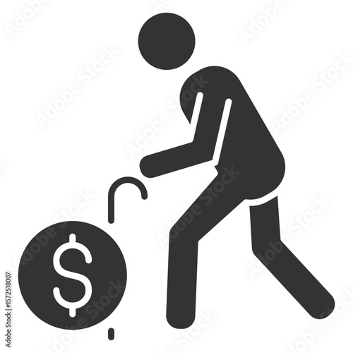 Elderly Glyph Icon Element For Design