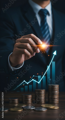 Strategic Growth Businessman Planning Investment and Financial Success