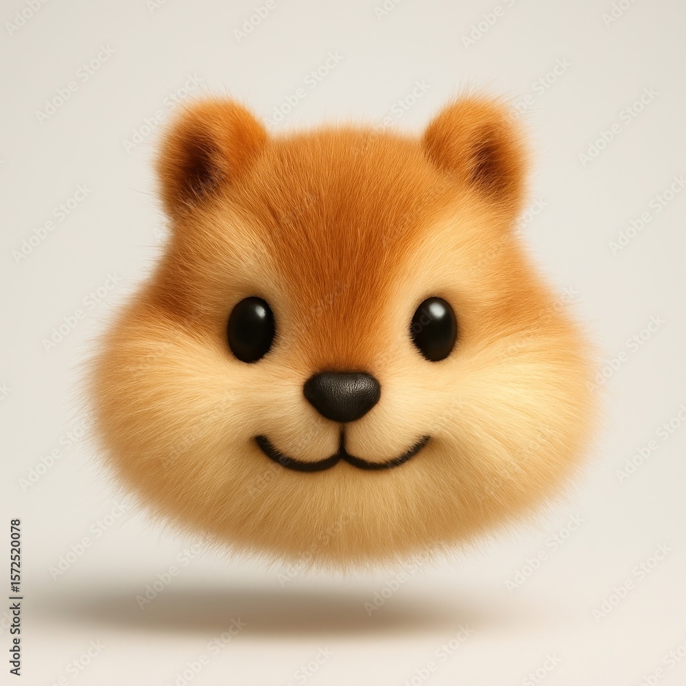 Obraz premium Cute fluffy cartoon animal face