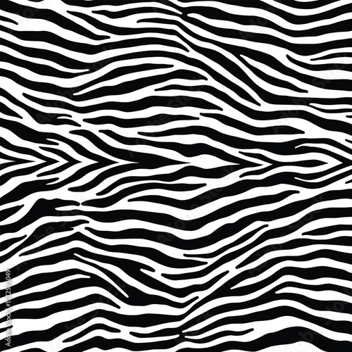 Seamless Black and White Zebra Stripe Pattern – Animal Print Background Design for Fabric, Wallpaper, and Art