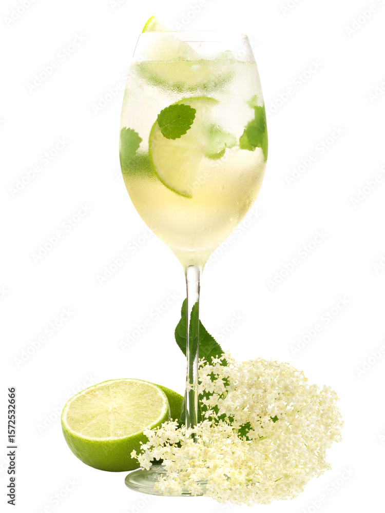 Fototapeta premium Hugo Cocktail isolated on transparent PNG background