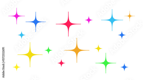 パステルカラーのキラキライラスト