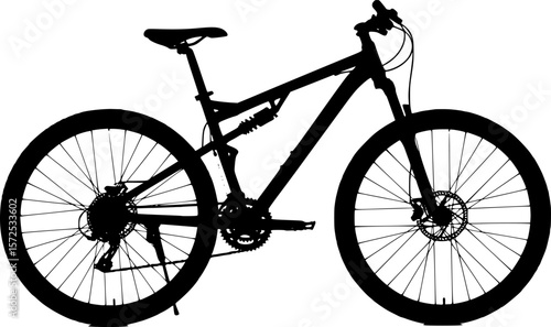 a black bicycle silhouette, isolated on white background