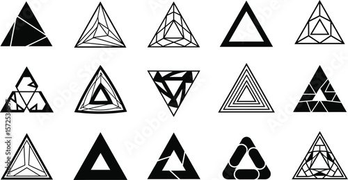 Triangle vector shapes: geometric design elements pack
