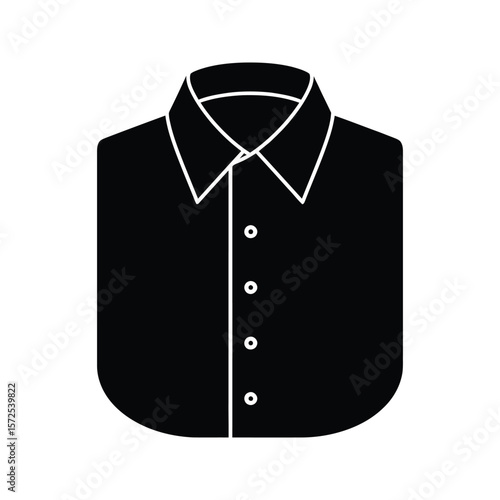 Black and white shirt icon buttondown collar simple minimalist design vector illustration clothing graphic