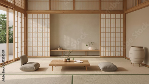 Traditional Japanese-Style Room with Tatami Mats