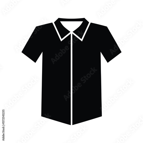 Black Polo Shirt Icon Short Sleeve ButtonDown Shirt Graphic Apparel Symbol