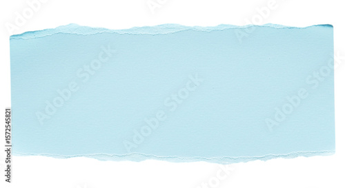 Torn Paper: A rectangular piece of torn light blue paper. The ripped edges showcase a textured surface, ideal for design projects.