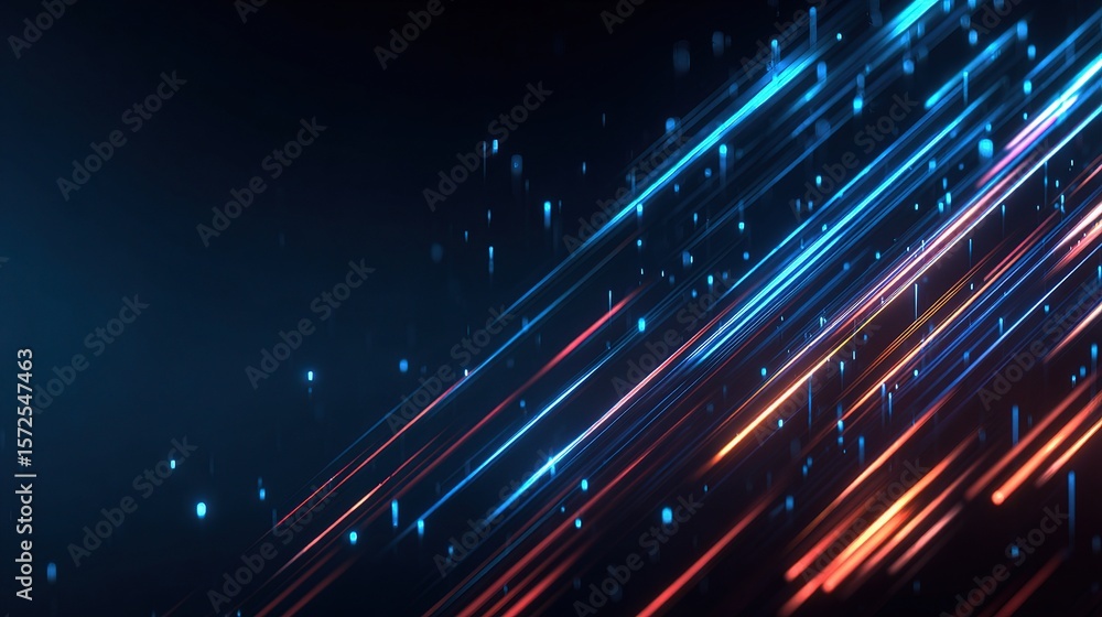 Obraz premium Vibrant Light Trails on Dark Background for Abstract Design Projects