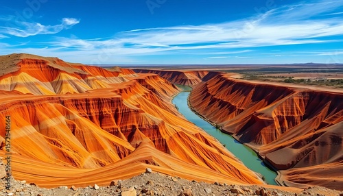 Obraz w ramie Vast, ochre landscape of Rio Tinto mine, Huelva, Spain, extreme, iron