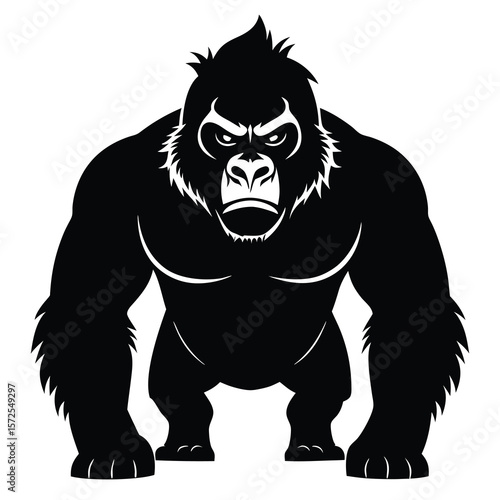 Powerful gorilla silhouette