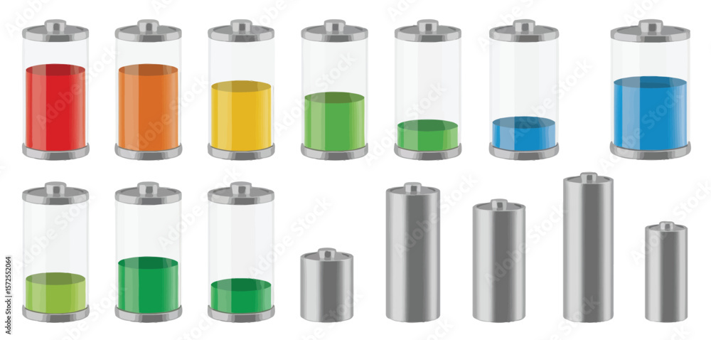 Battery Charge Level Icons Set Battery Charge Level Icons Set