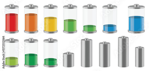 Battery Charge Level Icons Set