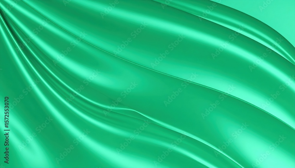 Obraz premium Emerald Green Silk Fabric Drape