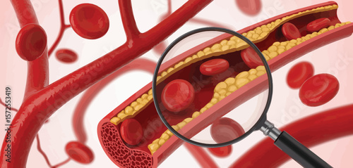 Blood Vessels with Atherosclerosis Under Magnification