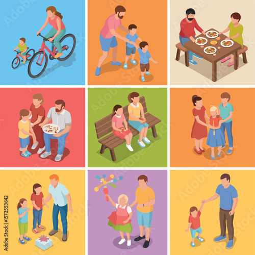 Happy Families Engaging in Various Activities