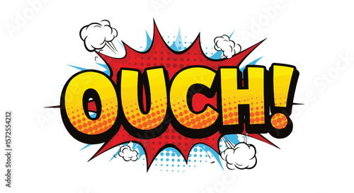 Comic Pop Art style "OUCH!" expression with dramatic effects  