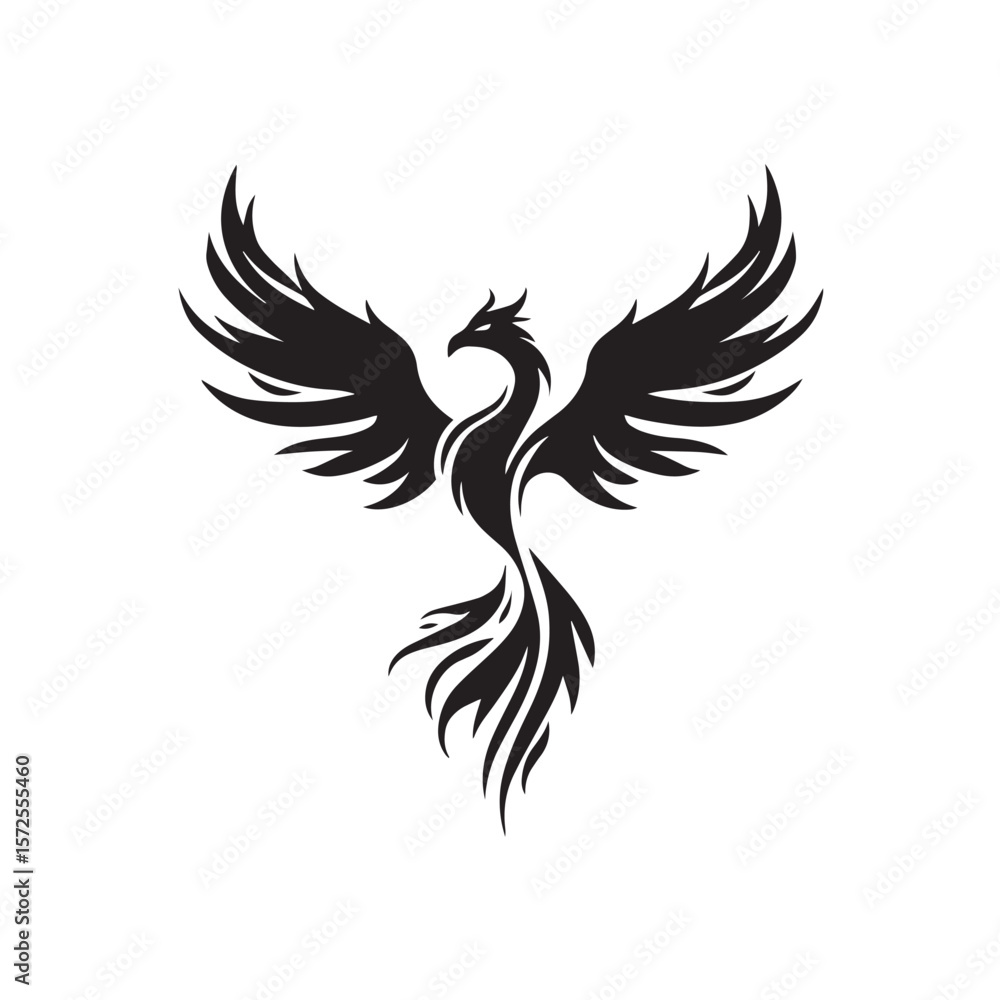 Obraz premium Phoenix flying logo black 