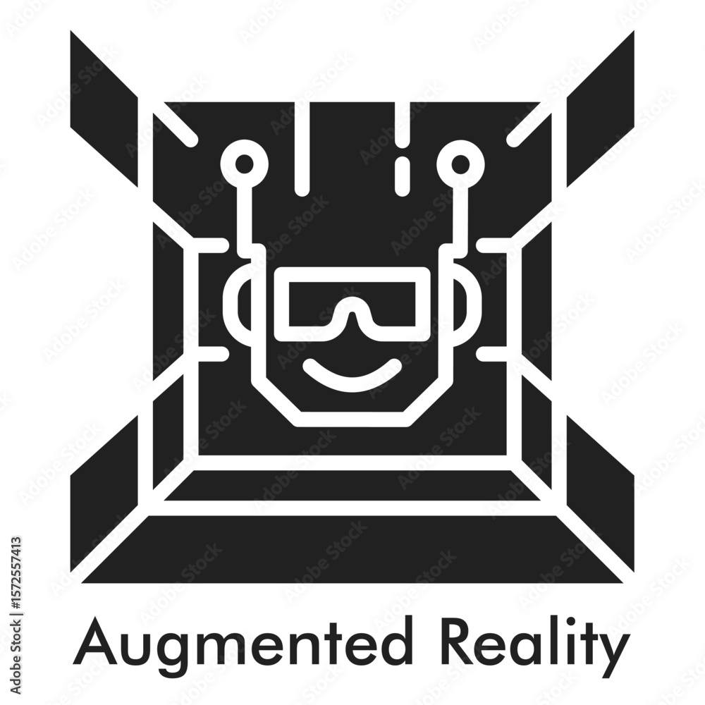 Obraz premium Augmented Reality Icon - Glyph Style