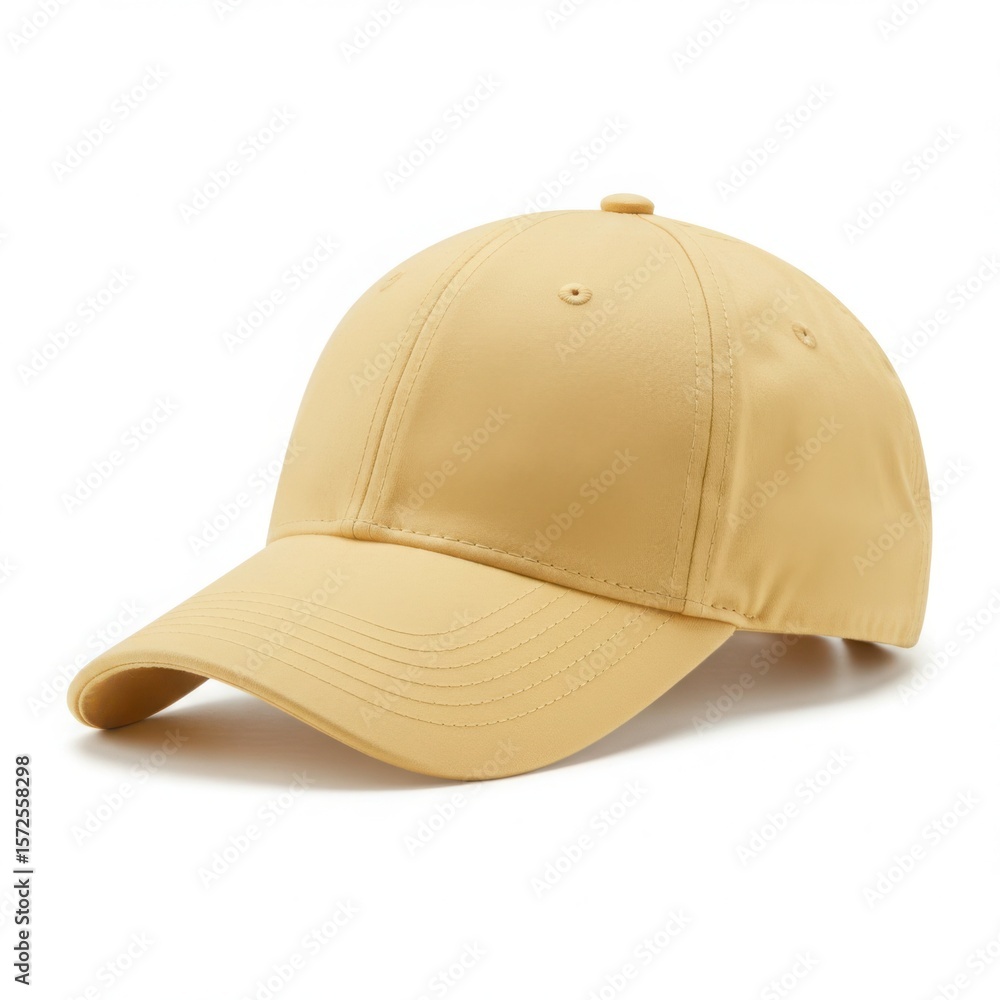 Fototapeta premium Yellow baseball cap isolated on white background