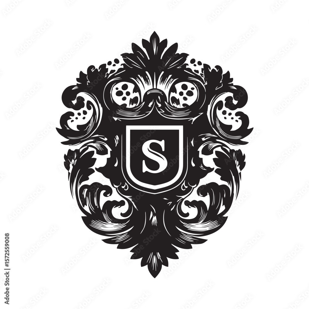 Fototapeta premium Shield black illustration 