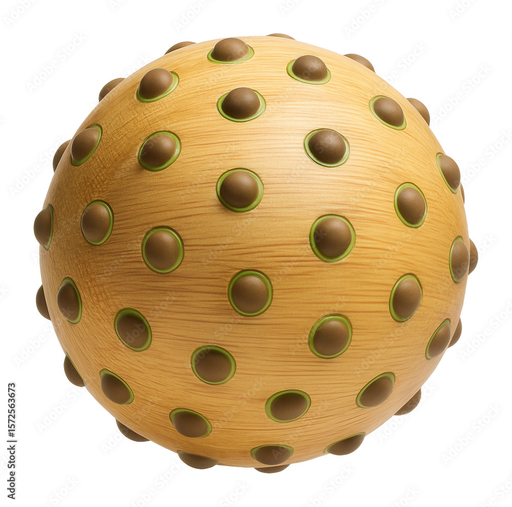 Fototapeta premium Round bamboo massage ball with a lightweight design for portable use