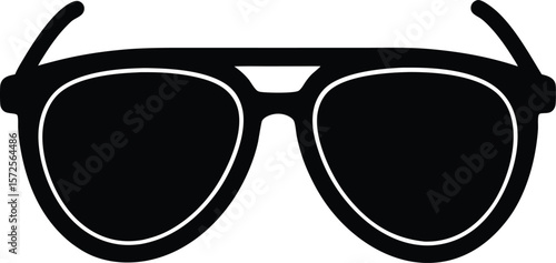 Sunglasses Vector Black Silhouette Illustration