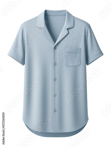 Modal blend sleep shirt with chest pocket and curved hemline
