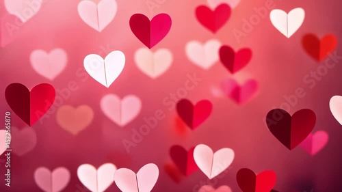 Wallpaper Mural Pink Animated Abstract Background with Valentine's Day Hearts. AI Generative Torontodigital.ca